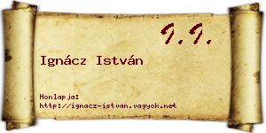 Ignácz István névjegykártya